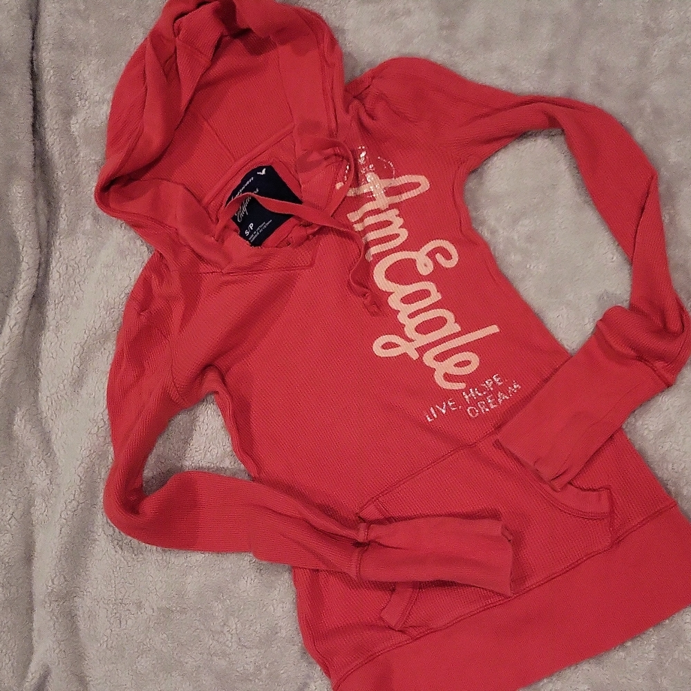 American Eagle Hooded Thermal Tee